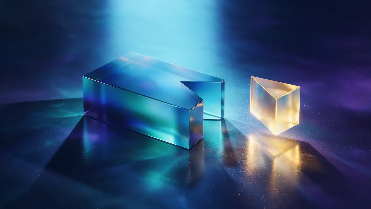 A translucent glass block with a wedge cut out of it, the removed wedge glowing gold nearby and the block casting a visibly smaller shadow, pre-tax premiums shrinking the employer wage base