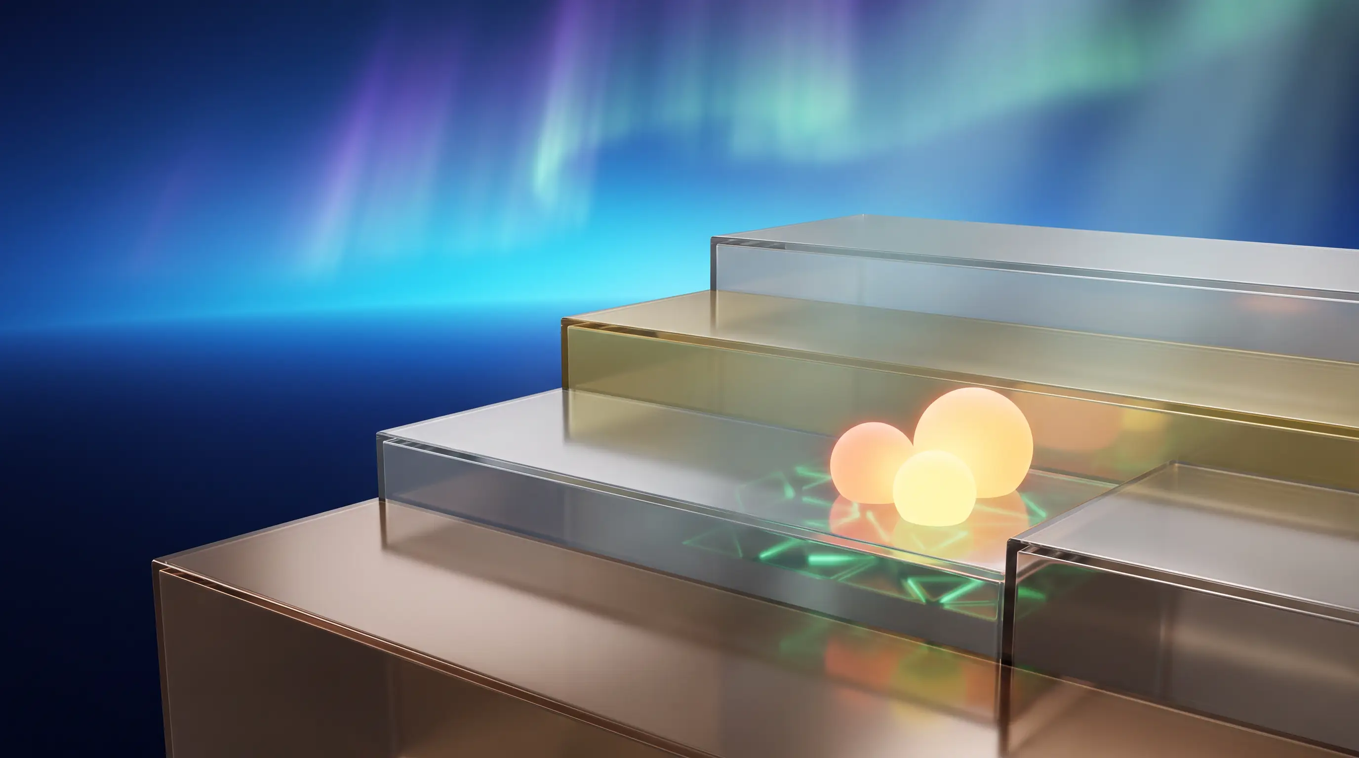 Bronze to platinum glass terraces with family light-orbs resting on a glowing silver step, choosing the best metal tier for families